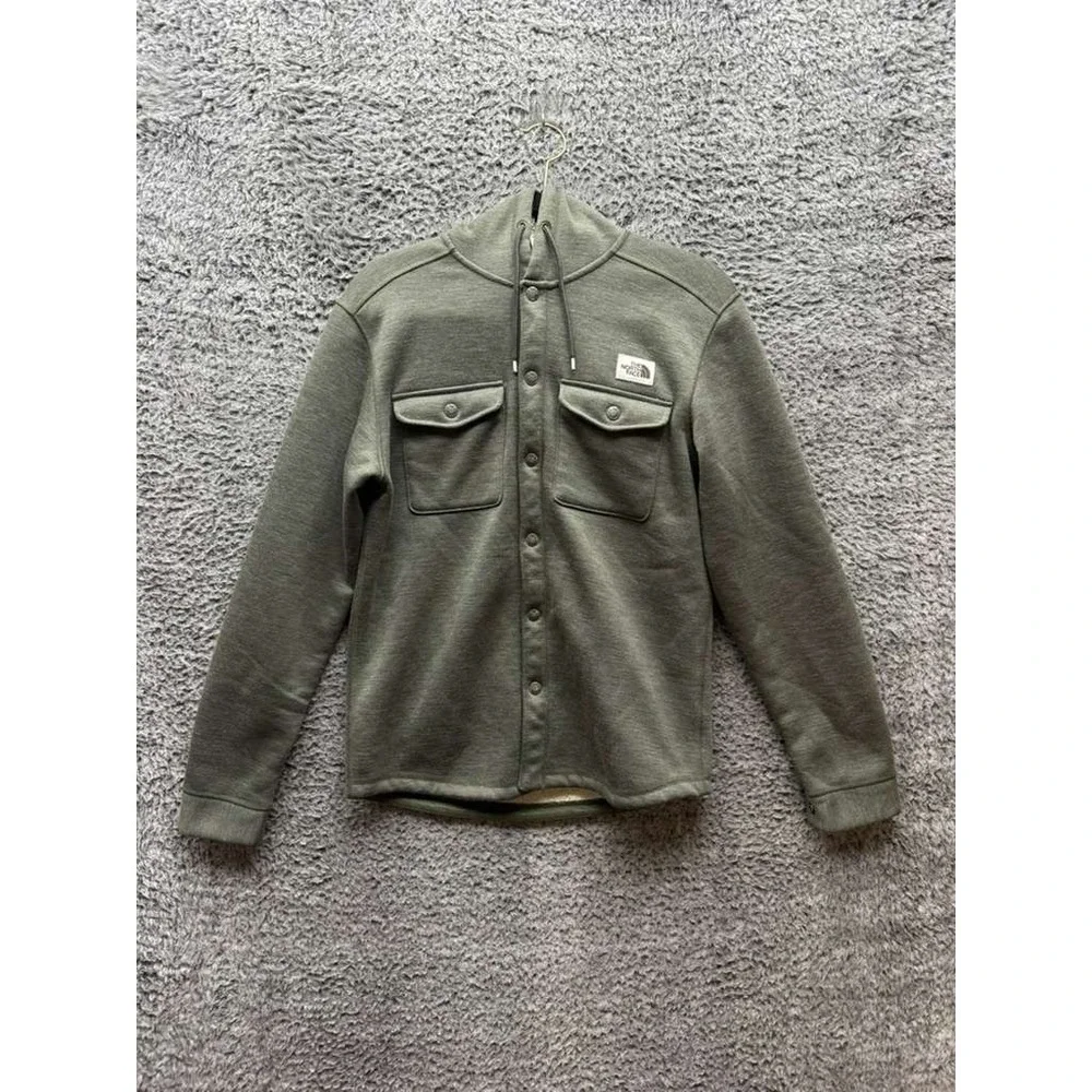 The North Face Sherpa Patrol Snap-Up‎ Fleece-Lined Hoodie Green Mens Size S